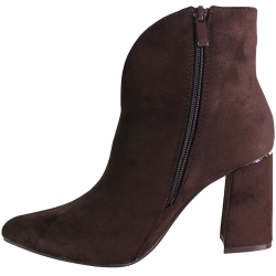 Botki damskie Ideal Shoes 5331A brązowe zamszowe czekoladowe
