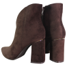 Botki damskie Ideal Shoes 5331A brązowe zamszowe czekoladowe