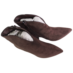 Botki damskie Ideal Shoes 5331A brązowe zamszowe czekoladowe