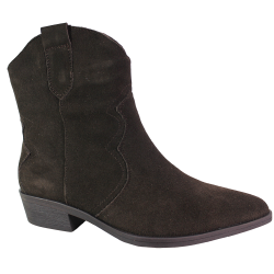 Botki damskie Ideal Shoes 5310A brązowe czekoladowe skóra naturalna za