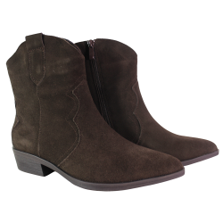 Botki damskie Ideal Shoes 5310A brązowe czekoladowe skóra naturalna za