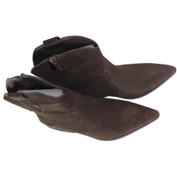 Botki damskie Ideal Shoes 5310A brązowe czekoladowe skóra naturalna za