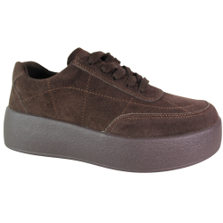 Sneakersy damskie Cambell 26-13311 brązowe czekoladowe zamszowe skóra