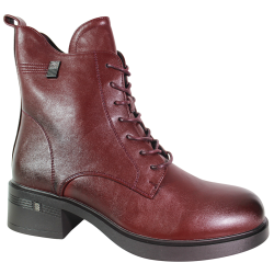 Botki damskie Goodin HX-7230 bordowe lico wygodne na zamek