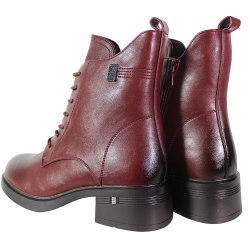 Botki damskie Goodin HX-7230 bordowe lico wygodne na zamek