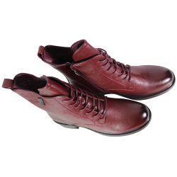 Botki damskie Goodin HX-7230 bordowe lico wygodne na zamek
