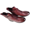 Botki damskie Goodin HX-7230 bordowe lico wygodne na zamek