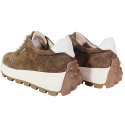 Sneakersy damskie Goodin GD-XW-1088 skóra naturalna brązowe zamszowe
