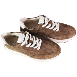 Sneakersy damskie Goodin GD-XW-1088 skóra naturalna brązowe zamszowe