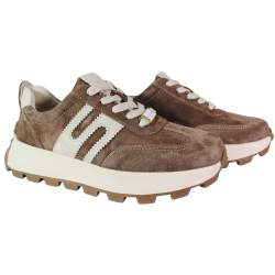 Sneakersy damskie Goodin GD-XW-1076 skóra naturalna brązowe zamszowe