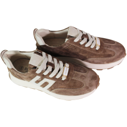 Sneakersy damskie Goodin GD-XW-1076 skóra naturalna brązowe zamszowe