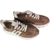 Sneakersy damskie Goodin GD-XW-1076 skóra naturalna brązowe zamszowe
