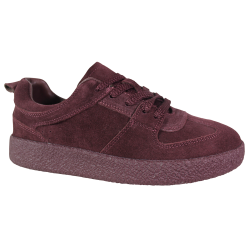 Sneakersy damskie Jankowski JK/A-3-338 skóra naturalna bordowe zamszow