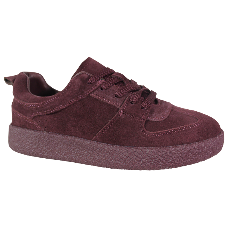 Sneakersy damskie Jankowski JK/A-3-338 skóra naturalna bordowe zamszow