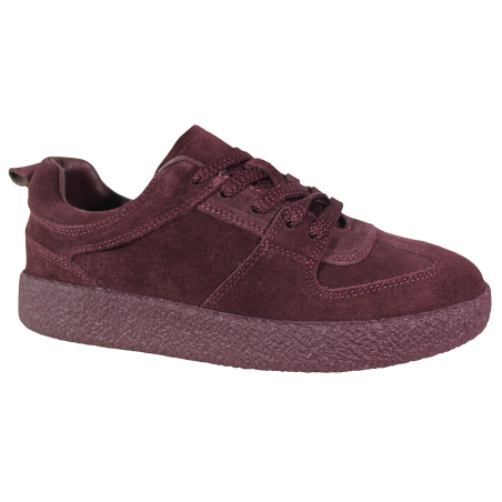 Sneakersy damskie Jankowski JK/A-3-338 skóra naturalna bordowe zamszow