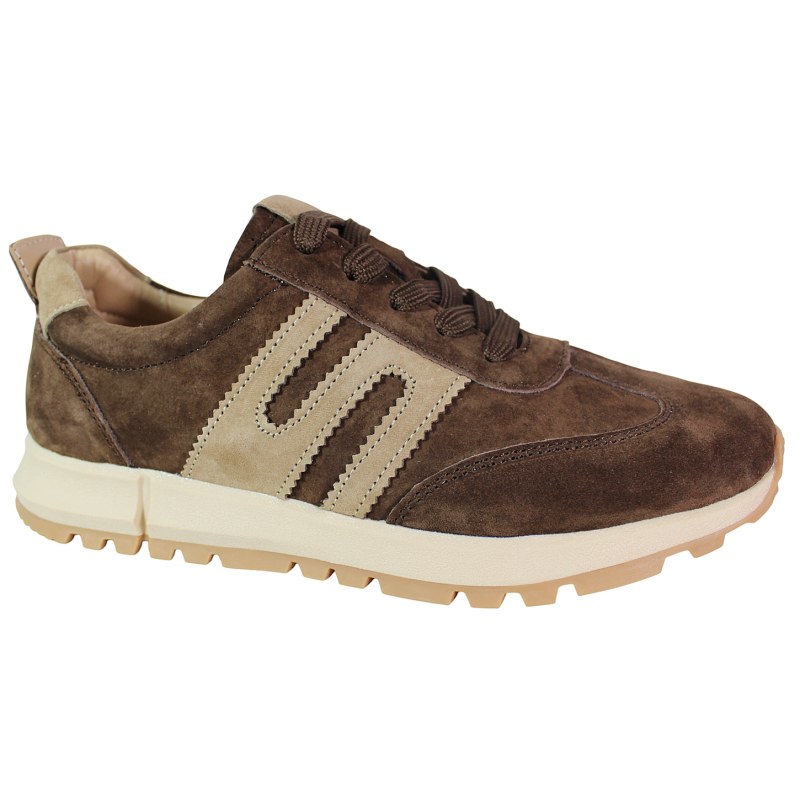 Sneakersy damskie Getel M-036 skóra naturalna brązowe zamszowe