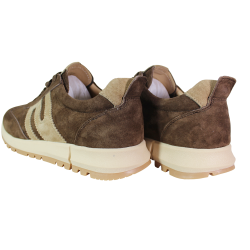 Sneakersy damskie Getel M-036 skóra naturalna brązowe zamszowe