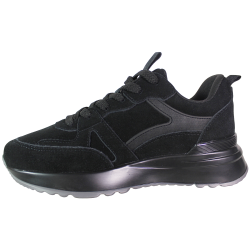 Sneakersy damskie Vinceza 67006 skórzane czarne zamszowe wygodne
