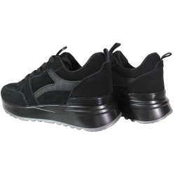 Sneakersy damskie Vinceza 67006 skórzane czarne zamszowe wygodne