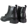 Botki damskie D&A CR62-3409 skóra naturalna czarne lico płaskie