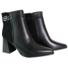 Botki damskie D&A CR62-3477 skóra czarne lico na klocku