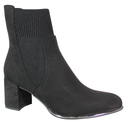 Botki damskie Marco Tozzi 2-25392-41 czarne zamszowe na klocku eleganc