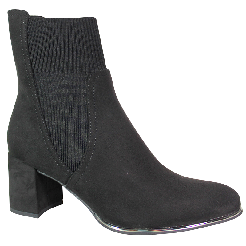 Botki damskie Marco Tozzi 2-25392-41 czarne zamszowe na klocku eleganc