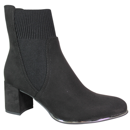 Botki damskie Marco Tozzi 2-25392-41 czarne zamszowe na klocku eleganc