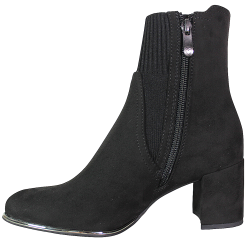 Botki damskie Marco Tozzi 2-25392-41 czarne zamszowe na klocku eleganc