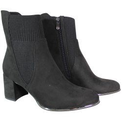 Botki damskie Marco Tozzi 2-25392-41 czarne zamszowe na klocku eleganc