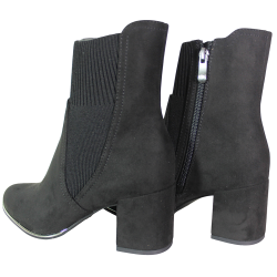 Botki damskie Marco Tozzi 2-25392-41 czarne zamszowe na klocku eleganc