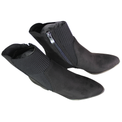 Botki damskie Marco Tozzi 2-25392-41 czarne zamszowe na klocku eleganc
