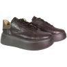 Sneakersy damskie Kampa N408S2 skóra brązowe lico czekoladowe