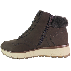 Botki damskie Jana 8-26268-45 brązowe nubukowe czekoladowe Vegan Shoes