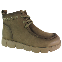 Botki damskie Vinceza 67013 skóra naturalna zielone khaki nubukowe