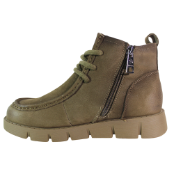 Botki damskie Vinceza 67013 skóra naturalna zielone khaki nubukowe