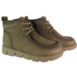 Botki damskie Vinceza 67013 skóra naturalna zielone khaki nubukowe