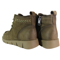 Botki damskie Vinceza 67013 skóra naturalna zielone khaki nubukowe