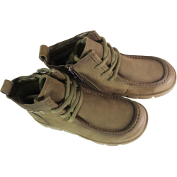 Botki damskie Vinceza 67013 skóra naturalna zielone khaki nubukowe