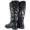 Kozaki damskie Sergio Leone KZ-23 czarne lico płaskie wygodne