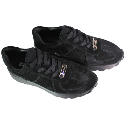 Sneakersy damskie Goodin GD-XW-1078 czarne zamszowe skórzane