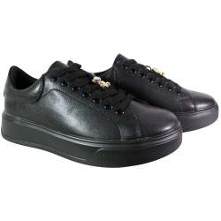 Sneakersy damskie Cambell 26-19379 czarne skórzane licowe